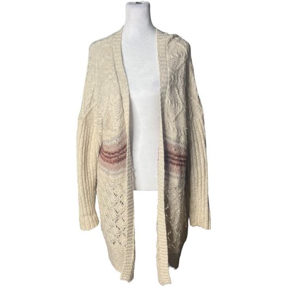 Pilcro Anthropologie Gemma Cable Knit Striped Cardigan Sweater sz XS/S - Picture 1 of 12